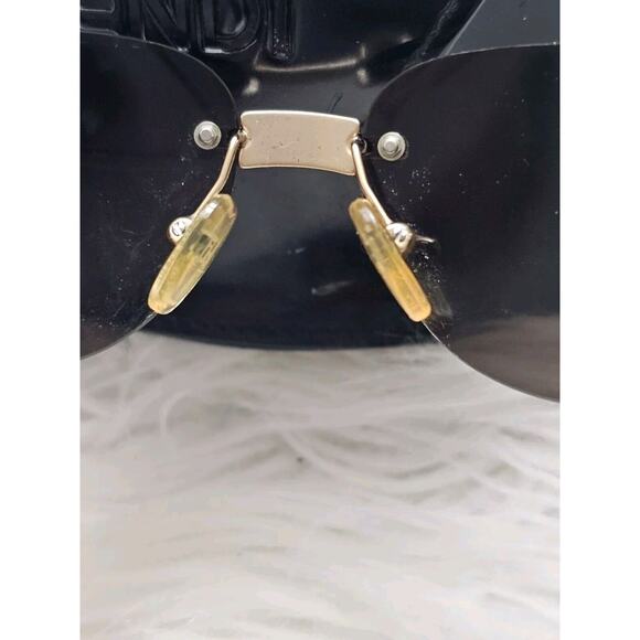 Vintage Fendi Sunglasses Womens Black Rhinestone Logo Rimless Oval Square main image 8